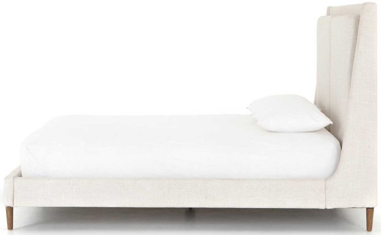 Large image of Four Hands Potter King Bed in Dover Crescent Fabric