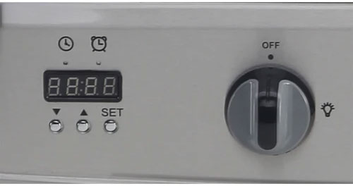 Close-up of control panel.