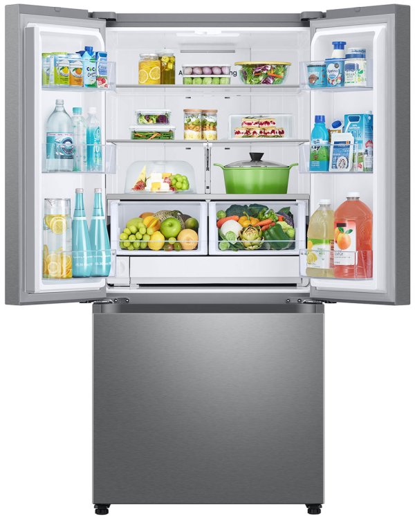 Large image of Samsung 25 Cu. Ft. 3-Door French Door Refrigerator 33-Inch Wide ADA in Stainless Steel