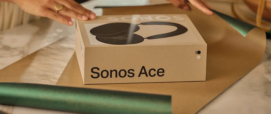 Some wrapping boxed Sonos Ace headphones for the holiday