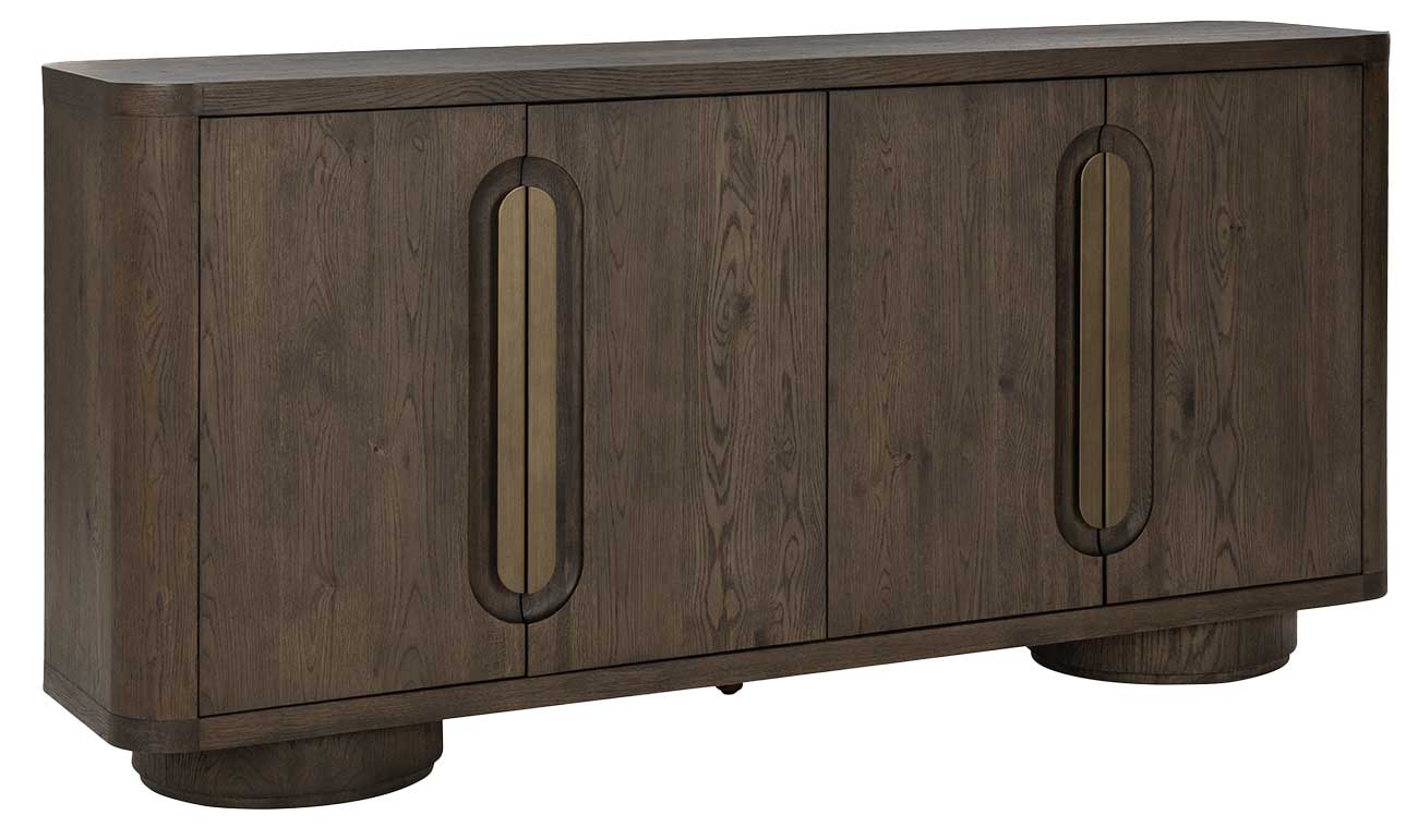 Classic Home Tiber Buffet Solid Wood with 4 Doors in Toasted Brown