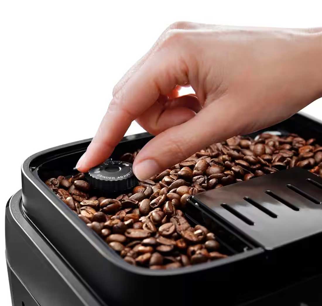 Detail Closeup of Espresso Machine Grinder