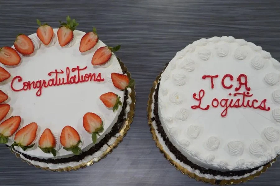 TCA logistics congratulations cakes