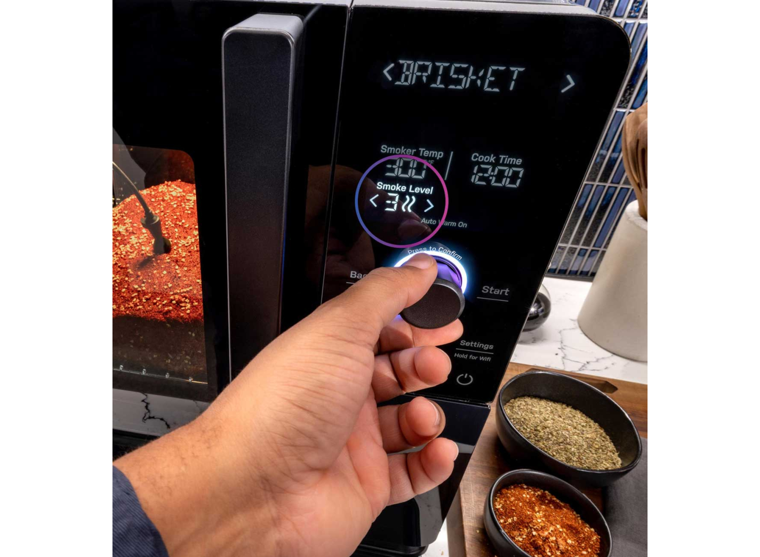GE Profile Smart Indoor Smoker in Carbon Black | Abt