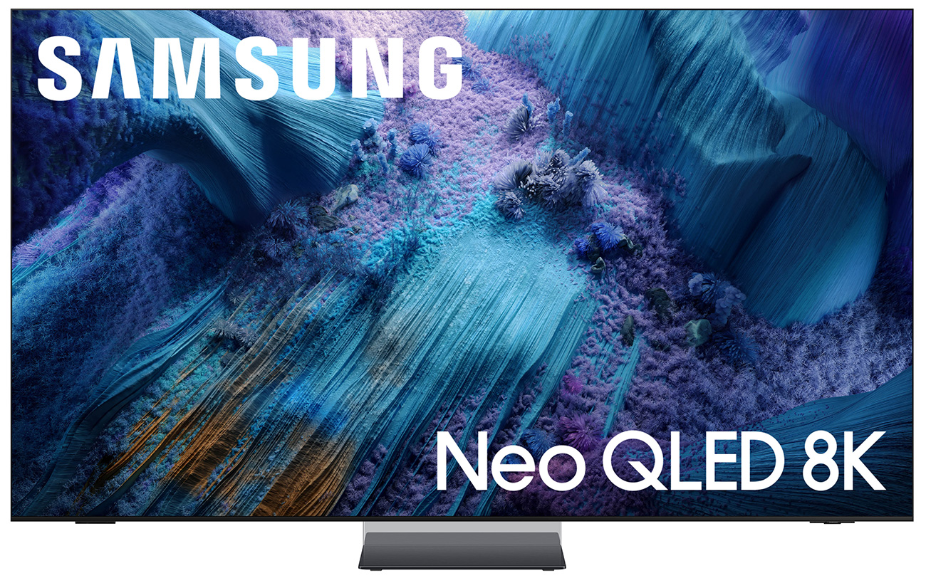 Front View Of The Samsung QN990F Neo QLED TV In Black Finish