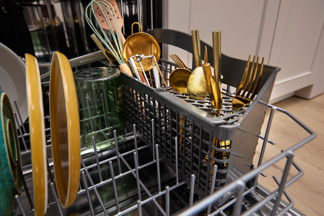 Silverware view of KitchenAid Dishwasher