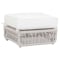 Sunset West Dana Ottoman in Linen Canvas Sunbrella | Natural Linen