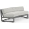 Sunset West Redondo Armless Curve Loveseat in Slate | Cast Silver Sunbrella
