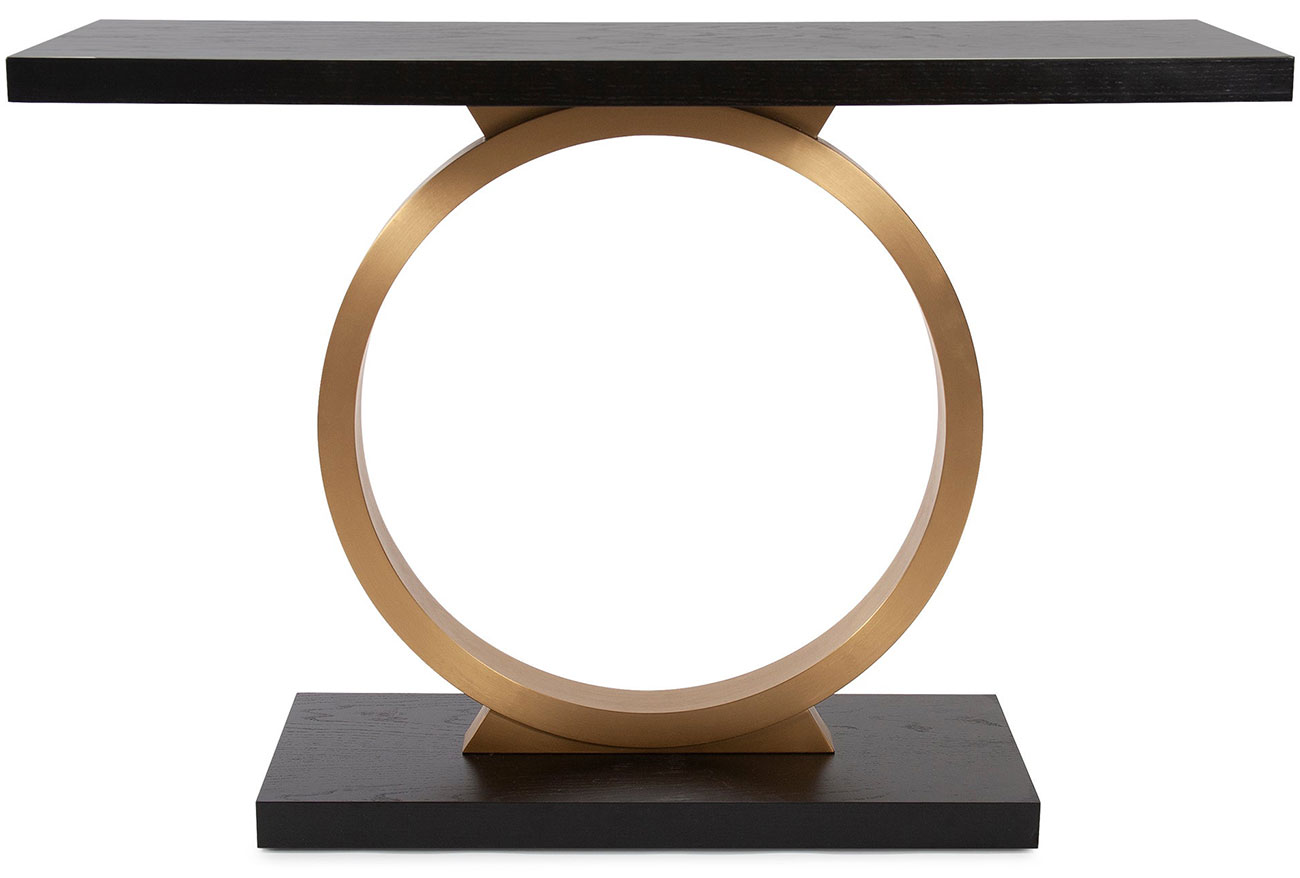 Howard Elliott Annular Console Table In Brass - HE-150001 | Abt