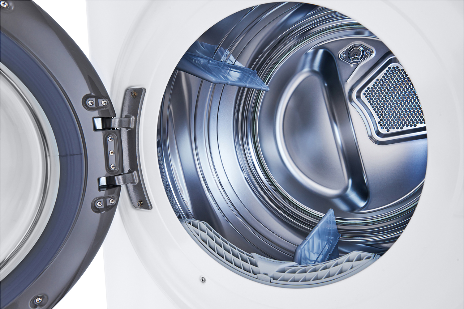 Close-up of dryer drum interior.