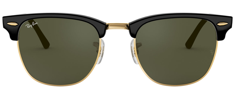 Ray-Ban Clubmaster. Black&Gold with G-15 Polarized Lenses. Size 55 lightly worn. RAY-BAN USA BAUSCH & LOMB Clubmaster Large W1115 Black Gold  main image 4