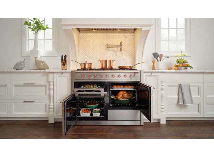AGA Elise Dual Fuel Range 48-Inch in Gloss Black - AEL481DFBLK | Abt