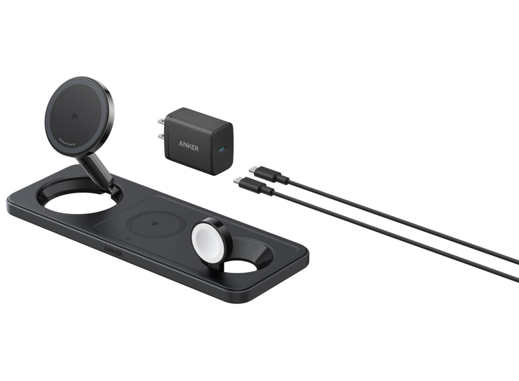 Anker Magnetic Charging Station 8-in-1 Power Strip – 15W MagSafe Wireless Charger For IPhone (Black)