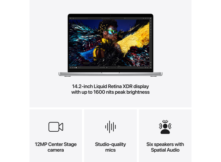 Apple MacBook Pro Laptop 14.2-inch Apple M4 Pro Chip 12-Core 24GB Unified RAM 512GB SSD, 16-Core GPU in Silver (Late 2024) - MX2E3LL/A