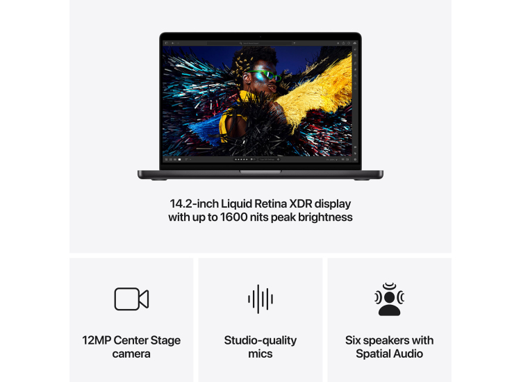 Apple MacBook Pro Laptop 14.2-inch Apple M4 Pro Chip 12-Core 24GB Unified RAM 512GB SSD, 16-Core GPU in Space Black (Late 2024) - MX2H3LL/A