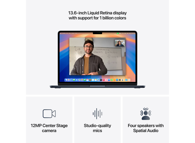 Apple MacBook Air Laptop 13.6-Inch M4 Chip 10-Core CPU 8-Core GPU 16GB RAM 256GB SSD in Midnight - MW123LL/A