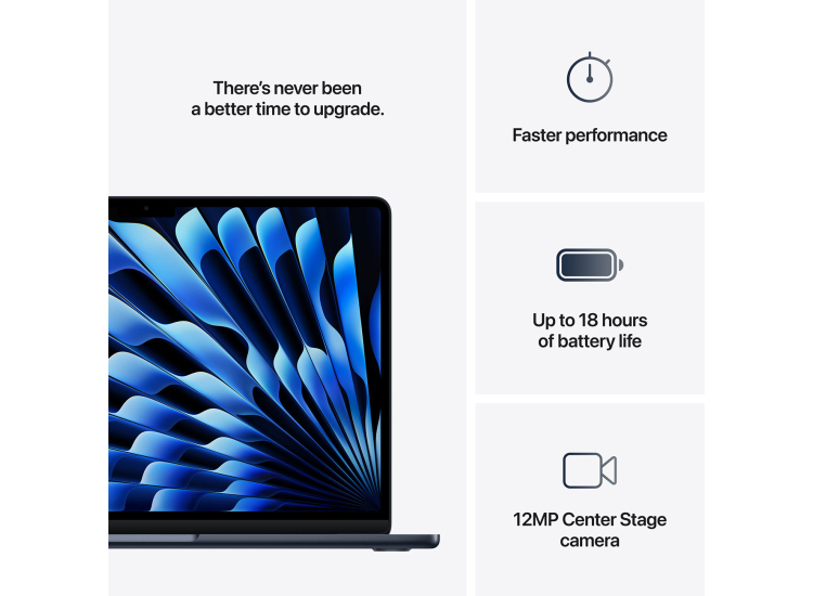 Apple MacBook Air Laptop 13.6-Inch M4 Chip 10-Core CPU 8-Core GPU 16GB RAM 256GB SSD in Midnight - MW123LL/A
