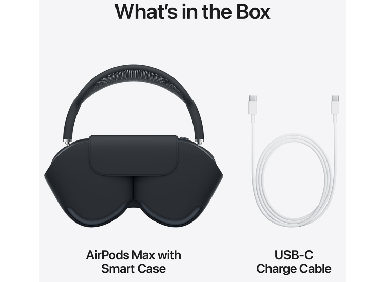 Apple AirPods Max Wireless Noise Canceling Over-Ear Headphones in Midnight - MWW43AM/A