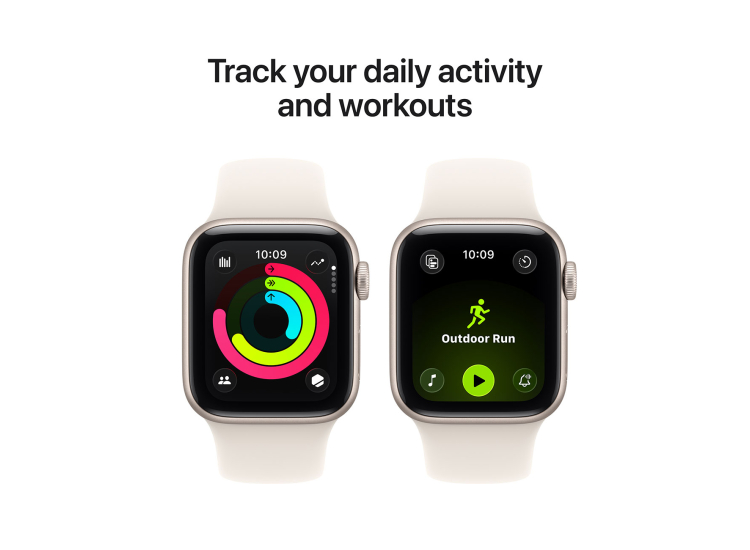 Apple Watch SE 3 GPS & Cell 40mm Starlight Aluminum Case with S/M Starlight Sport Band - MEP64LW/A