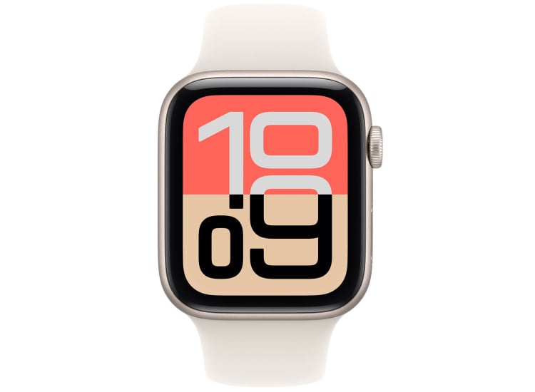 Apple Watch SE 3 GPS 44mm Starlight Aluminum Case with S/M Starlight Sport Band - MEHG4LW/A