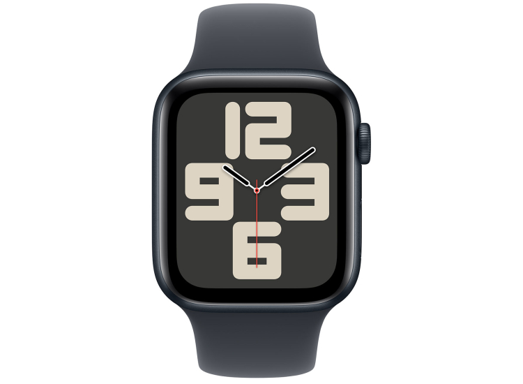 Apple Watch SE GPS 44mm Midnight Aluminum Case with M/L Midnight Sport Band (2024) - MXEK3LL/A