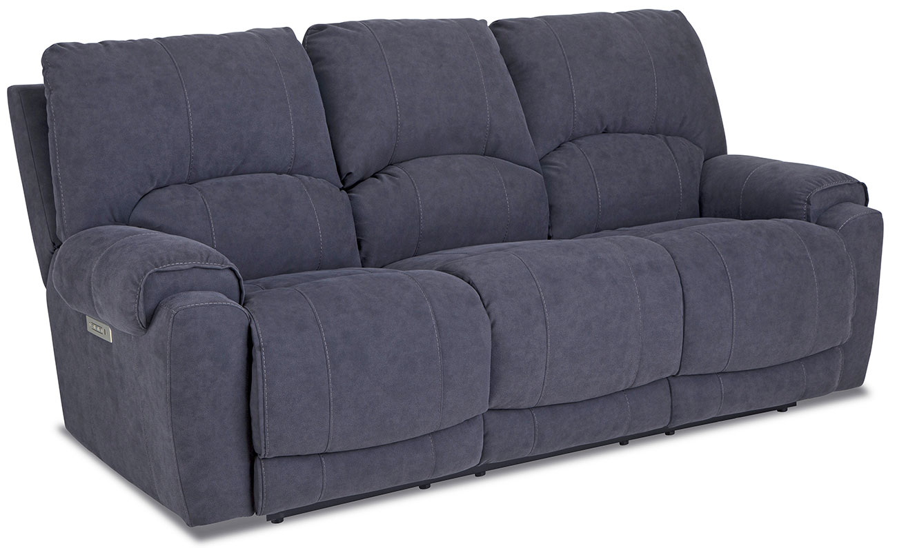 Angled view of HomeStretch Showtime Power Sofa in Graphite Fabric
