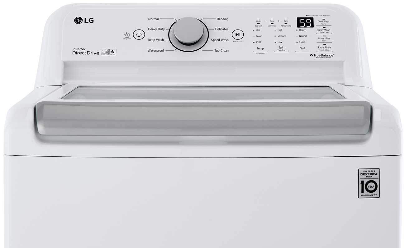 Control Panel on a LG 5 Cu. Ft. Top Load Washer WT7150CW
