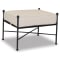 Sunset West Provence Ottoman in Century Pewter | Canvas Flax Sunbrella