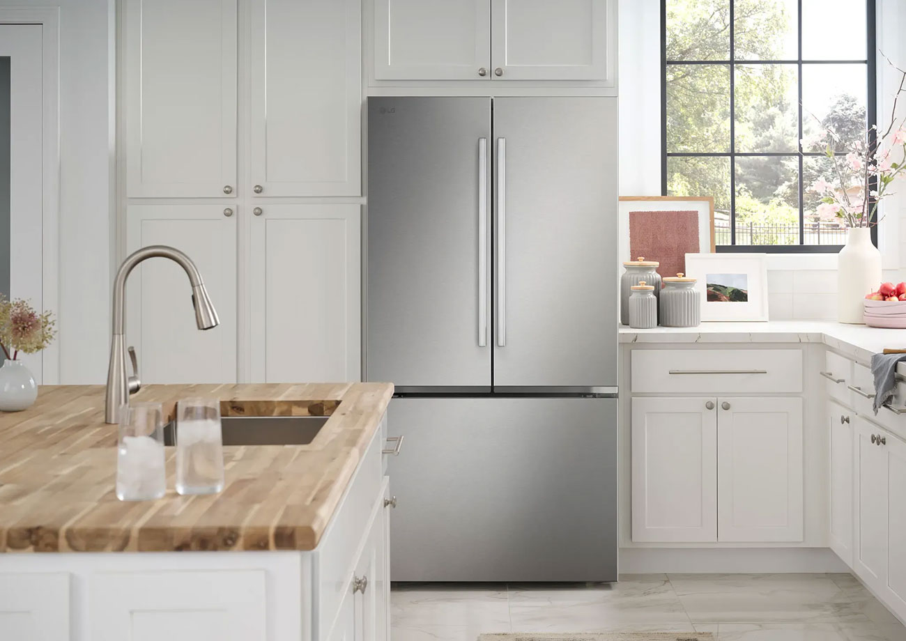 Lifestyle view of LG refrigerator