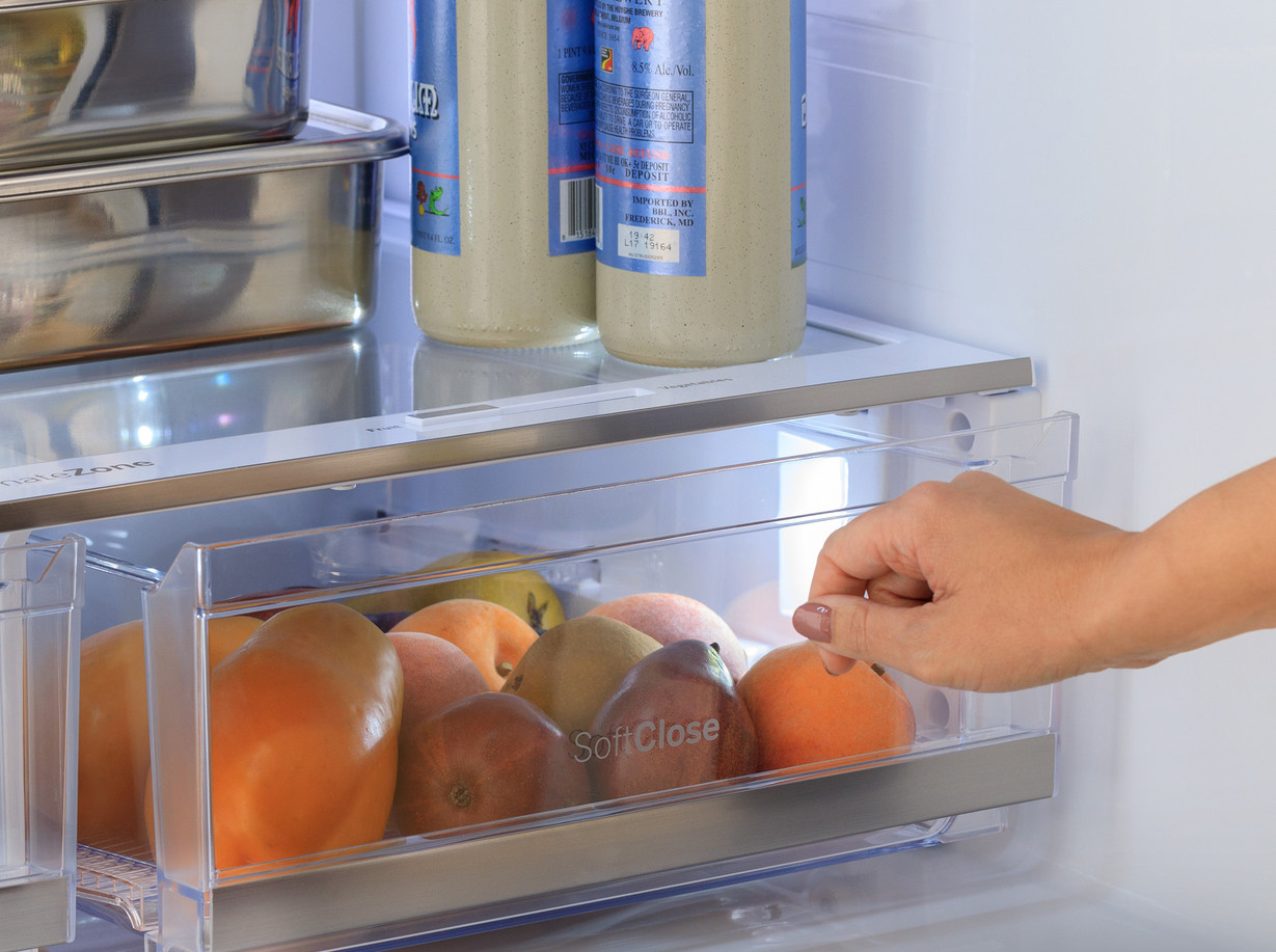 Drawer view of GE Profile Refrigerator