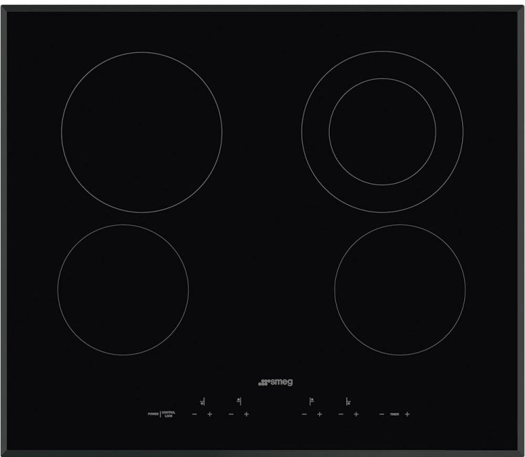 Large image of Smeg Ceramic Electric Cooktop 24-Inch in Black