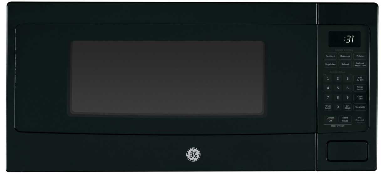 Main View of GE Profile Microwave Oven in Black