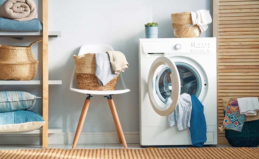 Front view of a washer dryer combo