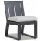 Sunset West Redondo Armless Side Dining Chair in Slate | Cast Silver Sunbrella