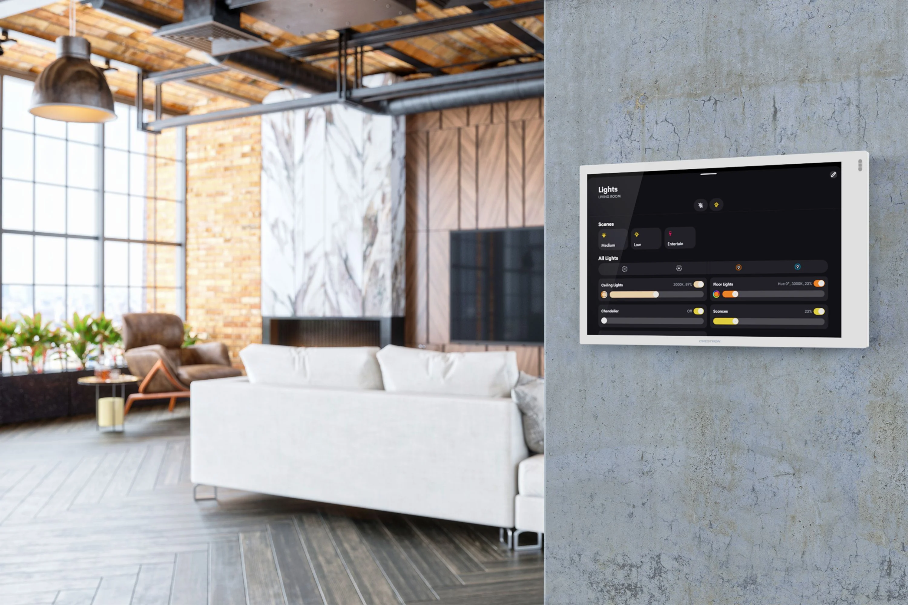 Media room and entertainment controlled by Crestron