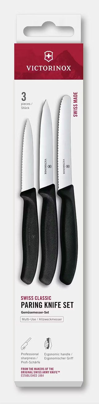 Large Image of Victorinox Knife Set 3 Piece in Black