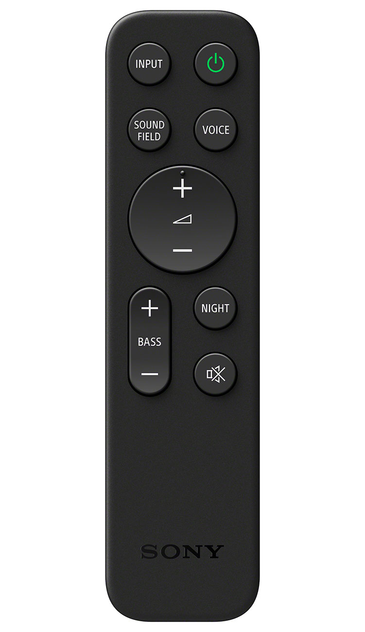 Top View of Sony Soundbar Remote
