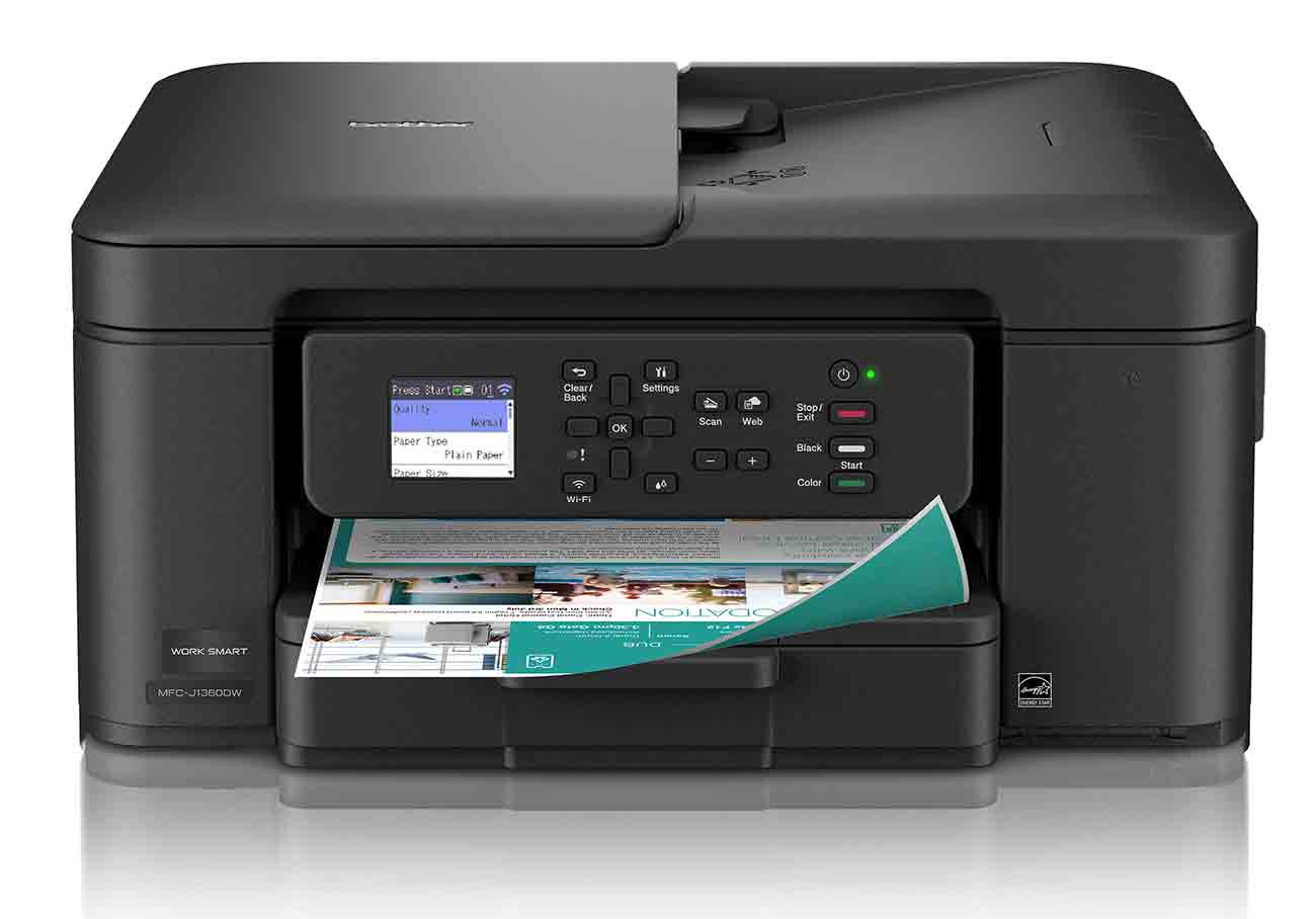 Front view of Brother Work Smart 1360 Wireless Color InkJet All-in-One Printer