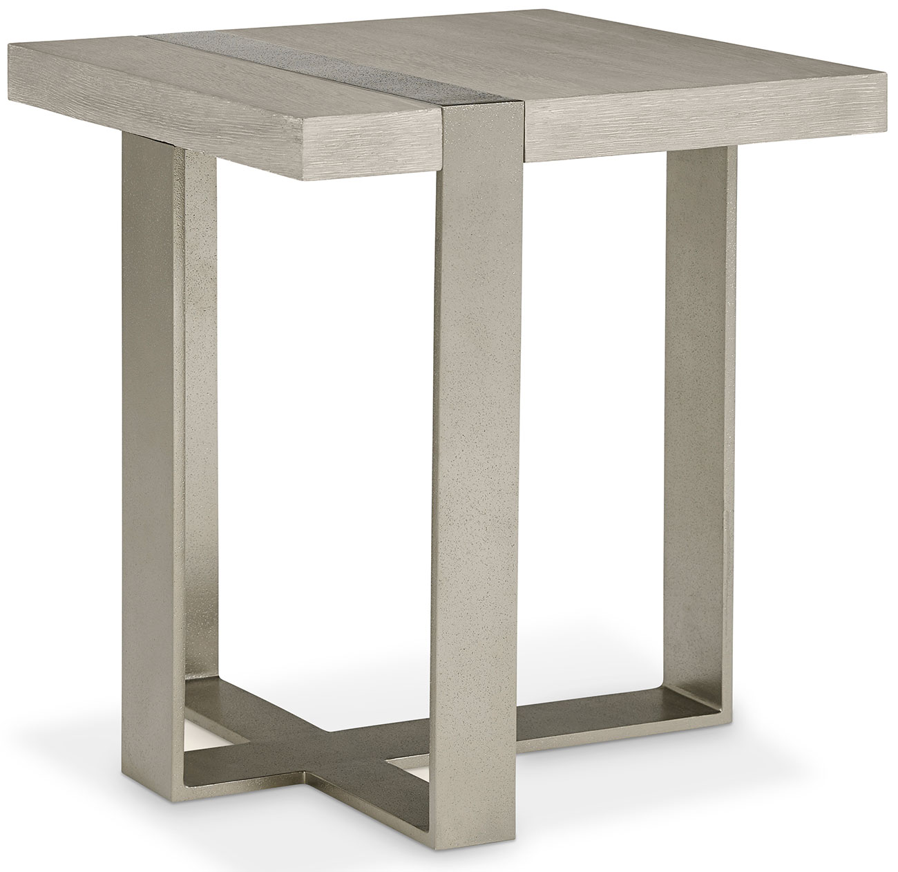 Bernhardt Tempo Side Table in Larza | Satin Nickel