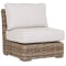 Sunset West Havana Armless Club Chair in Canvas Flax Sunbrella | Aged Tobacco