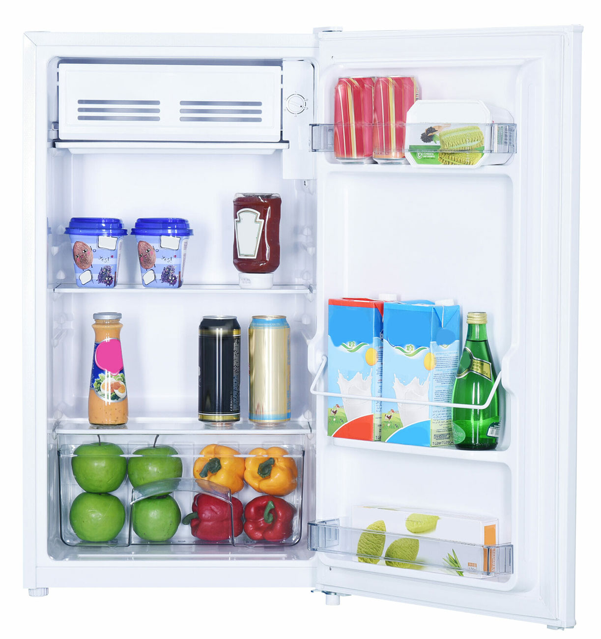 Open View Of Danby Compact Refrigerator Food