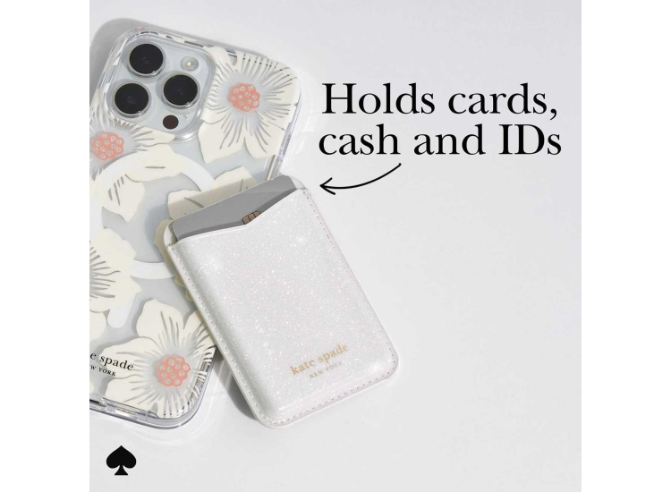 Kate Spade - Magnetic Wallet - White Glitter Kate Spade - Magnetic Wallet - White Glitter