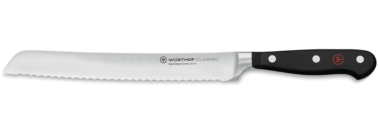 Front view of single knife from set