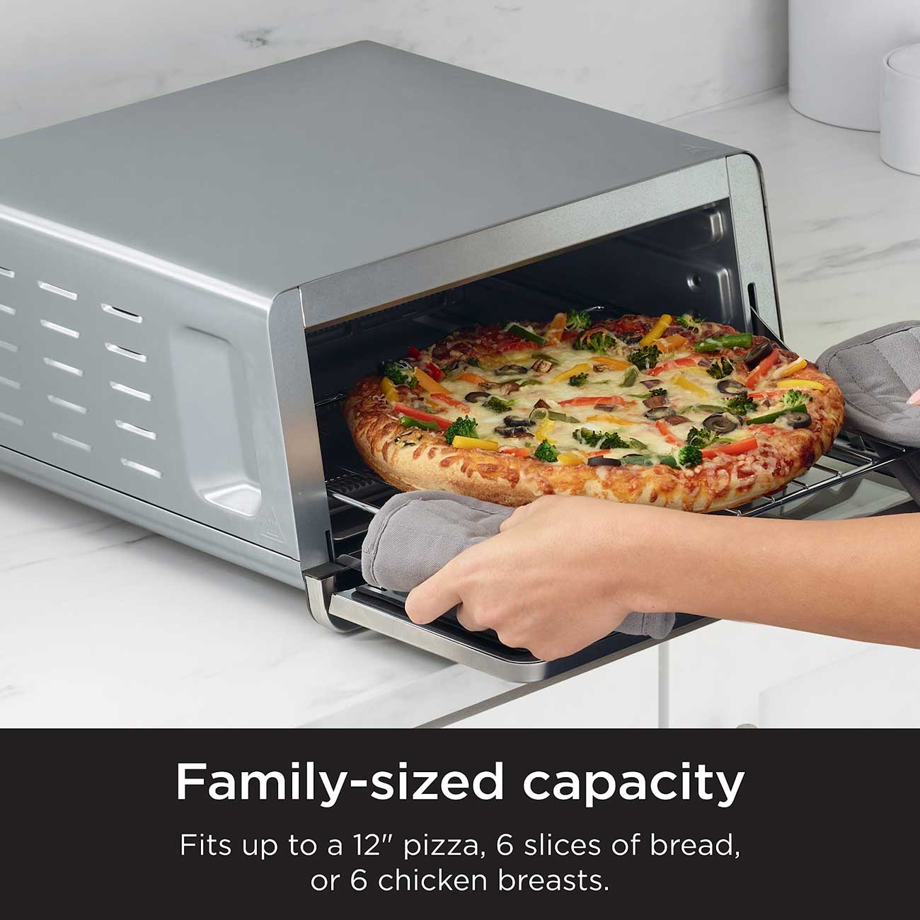 Ninja Flip Toaster Oven & Air Fryer Capacity Detail
