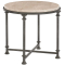 Bernhardt Galesbury Round Side Table in Antique Silver