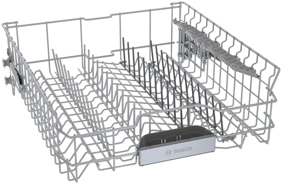Angle view of empty upper rack.