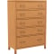 Archbold Furniture 2 West Wide Chest with 5 Drawers in Natural | Pewter