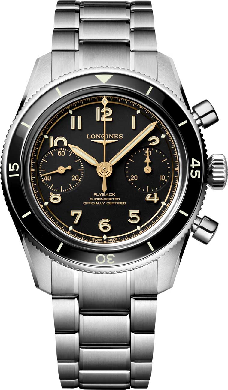 Longines Spirit Pilot Flyback Watch 39.5mm with Black Matt Dial - L37214536