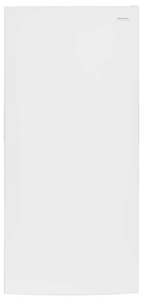 Front of upright freezer in White.