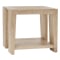 Classic Home Troy Square 24" End Table Solid Wood in Aged Cream